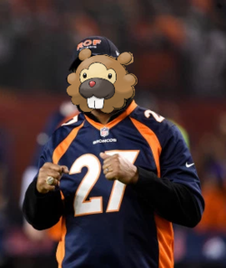 Oakes attending a Denver Broncos game