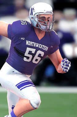 Guy Fields with the Northwestern Wildcats in 2038
